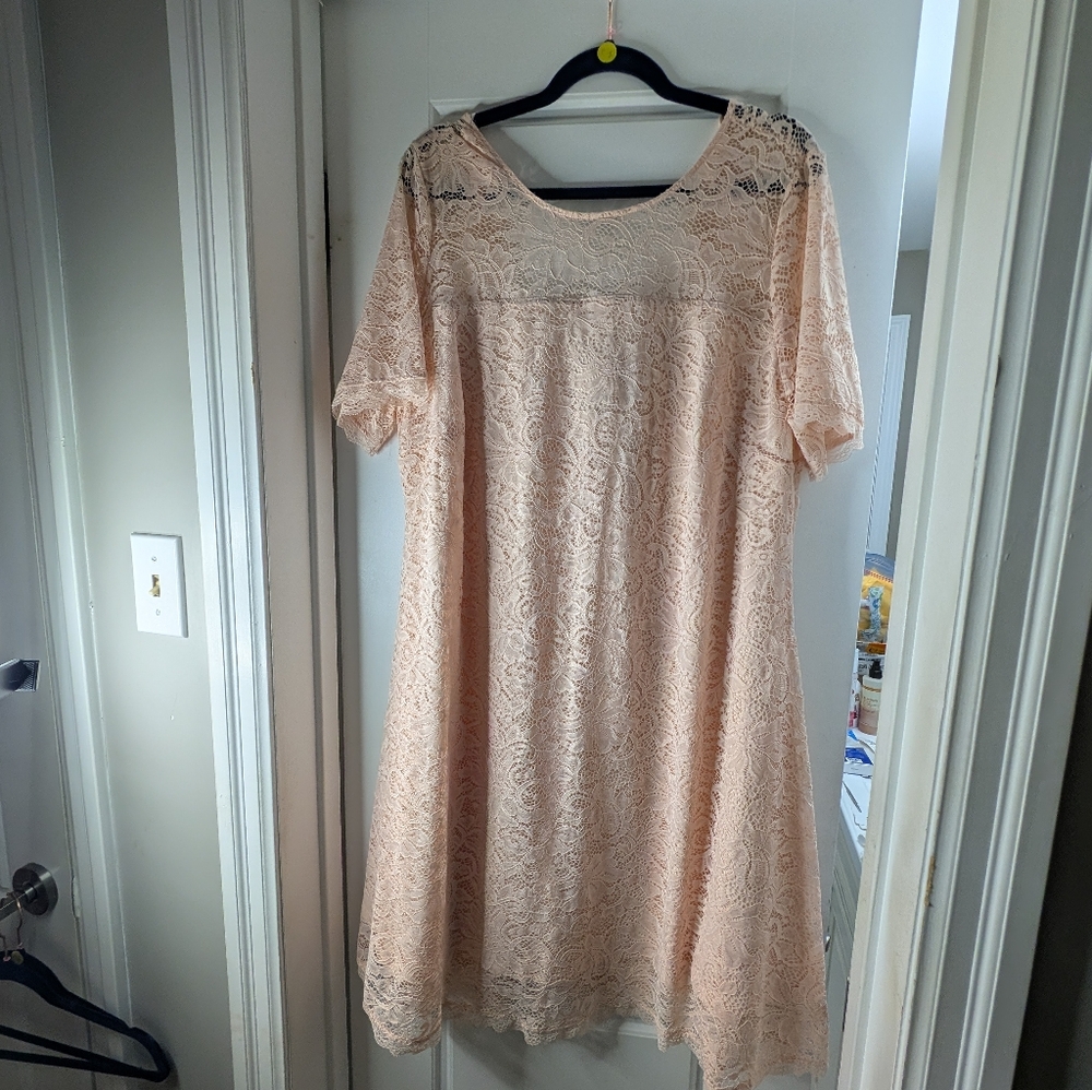 Penningtons Lace Dress in Light Peach